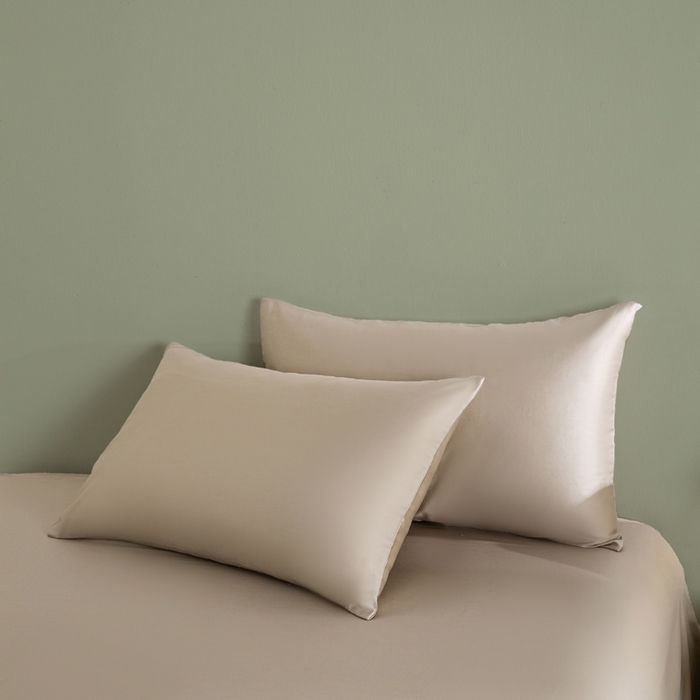 91家纺网 家纺一手货源 找家纺 憨豆家纺 2026新款全棉60s四件套纯色贡缎纯棉被套床笠款三件套长绒棉被套 奶咖