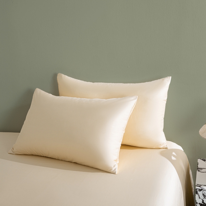 91家纺网 家纺一手货源 找家纺 憨豆家纺 2026新款全棉60s四件套纯色贡缎纯棉被套床笠款三件套长绒棉被套 奶昔白