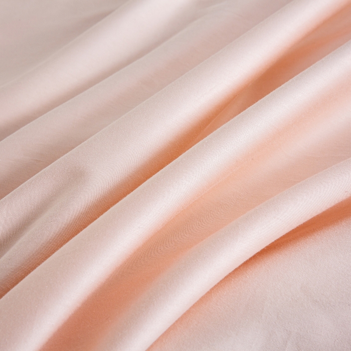 91家纺网 家纺一手货源 找家纺 憨豆家纺 2026新款全棉60s四件套纯色贡缎纯棉被套床笠款三件套长绒棉被套 樱花粉+奶昔白