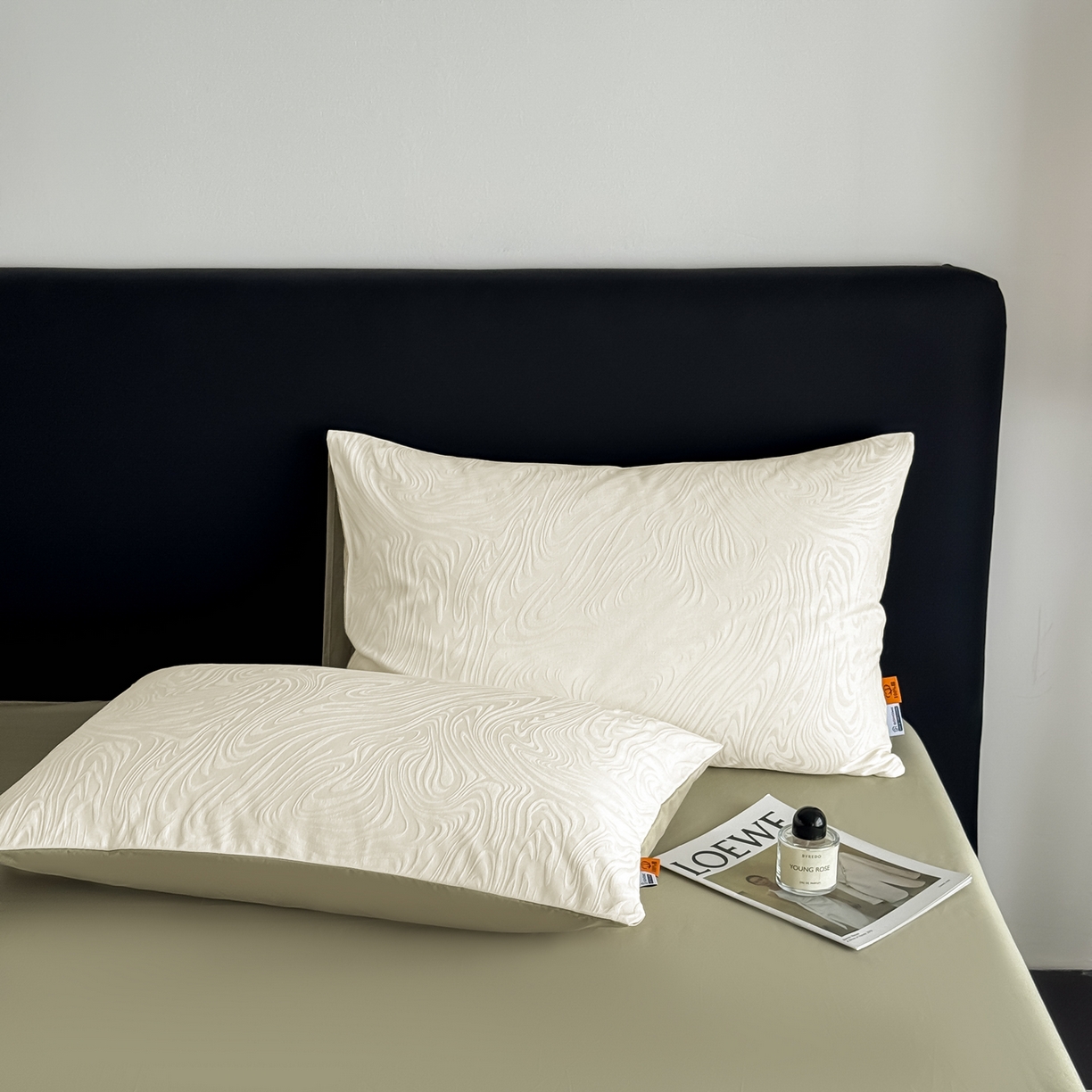 91家纺网 家纺一手货源 找家纺 简宜家居（朝初家纺） 2026新款四季40支全棉提花纯棉四件套--彩绘系列 青禾纹-松烟