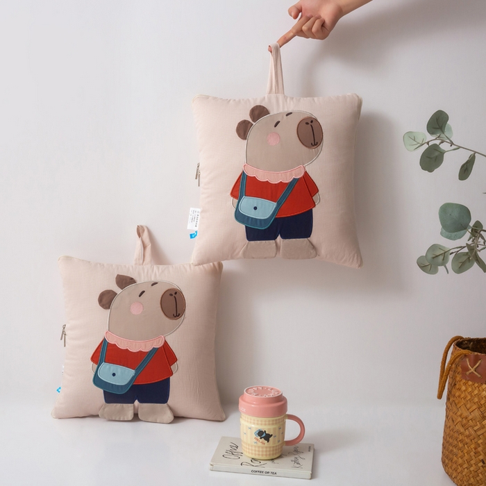 91家纺网 家纺一手货源 找家纺 （总）雷娜家居 2026新款糯糯棉四季款卡皮巴拉抱枕被