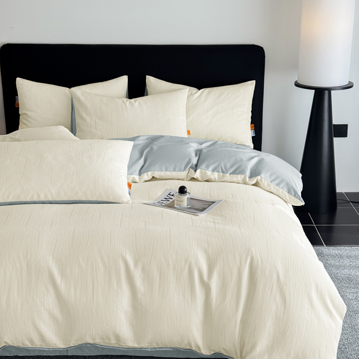 91家纺网 家纺一手货源 找家纺 简宜家居（朝初家纺） 2026新款四季40支全棉提花纯棉四件套--彩绘系列 素缕-留白