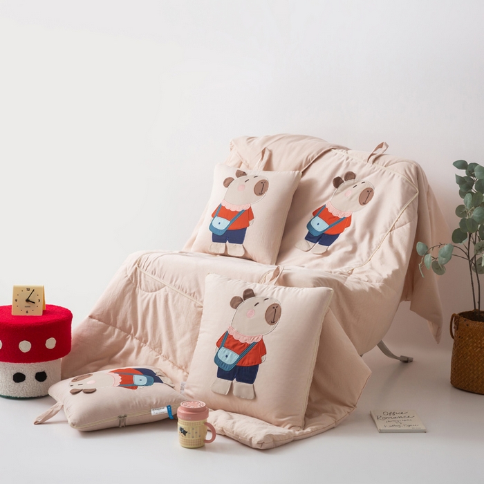 91家纺网 家纺一手货源 找家纺 （总）雷娜家居 2026新款糯糯棉四季款卡皮巴拉抱枕被