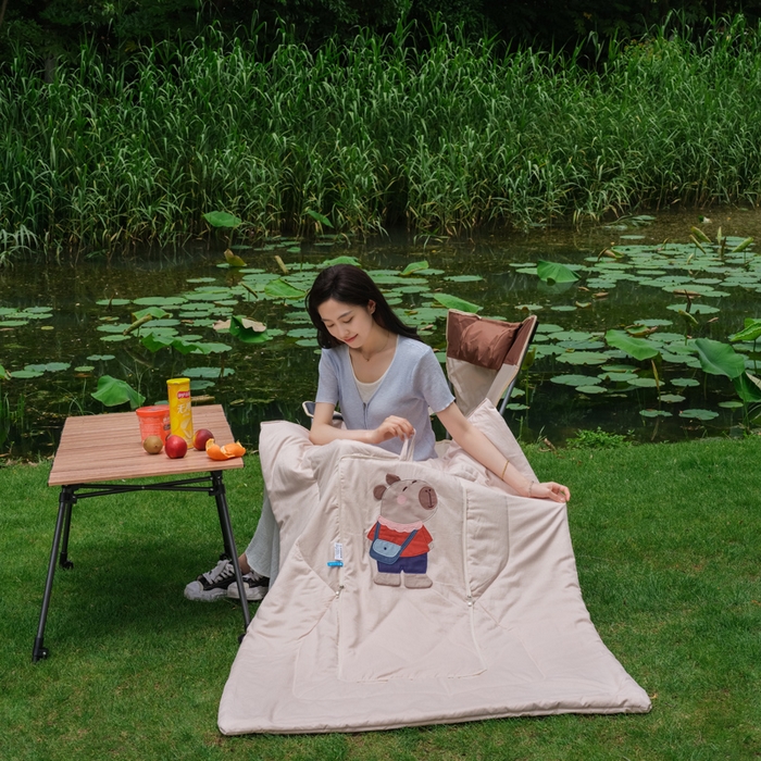 91家纺网 家纺一手货源 找家纺 雷娜家居 2026新款糯糯棉四季款卡皮巴拉抱枕被 卡皮巴拉粉色