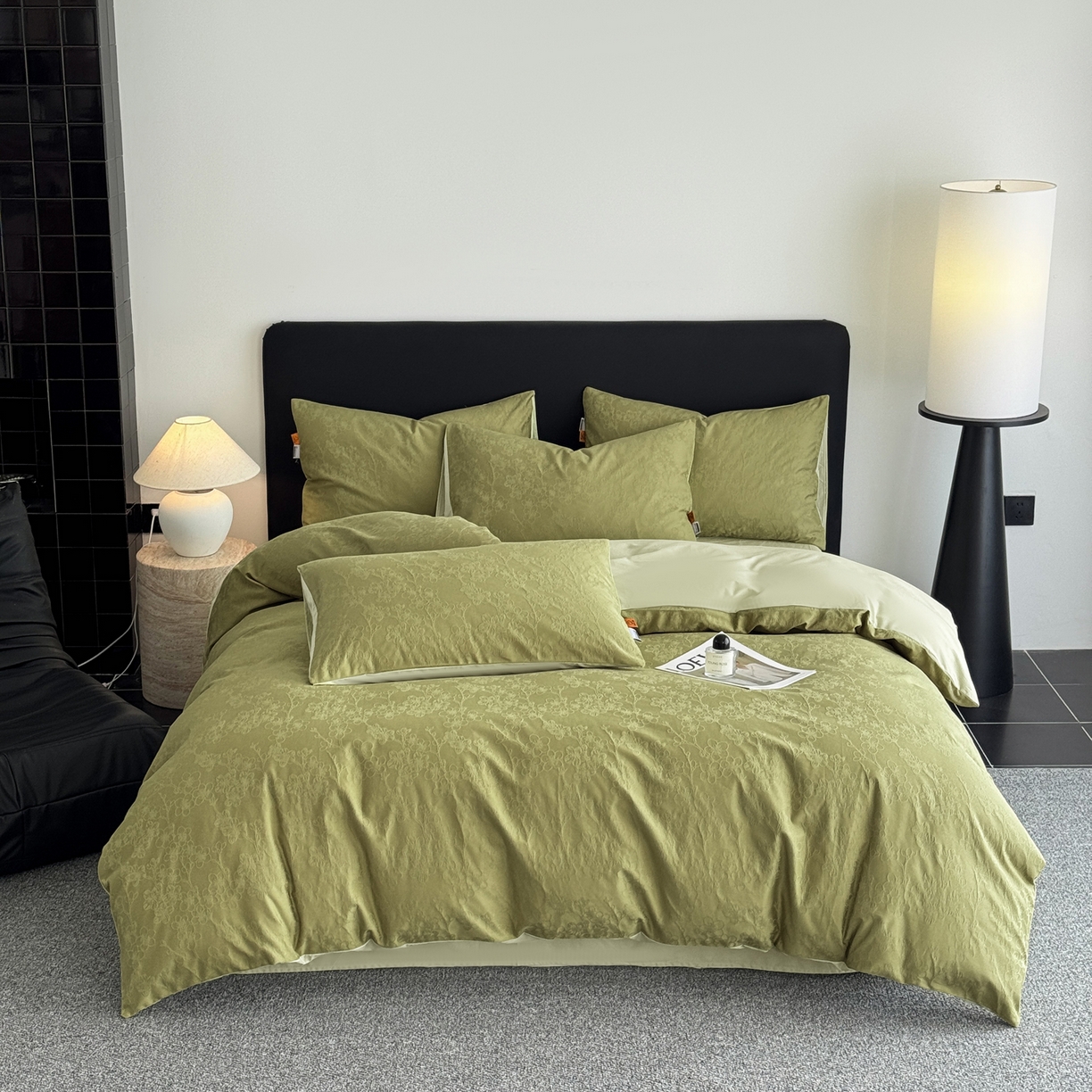 91家纺网 家纺一手货源 找家纺 简宜家居（朝初家纺） 2026新款四季40支全棉提花纯棉四件套--彩绘系列 青枝-梅影