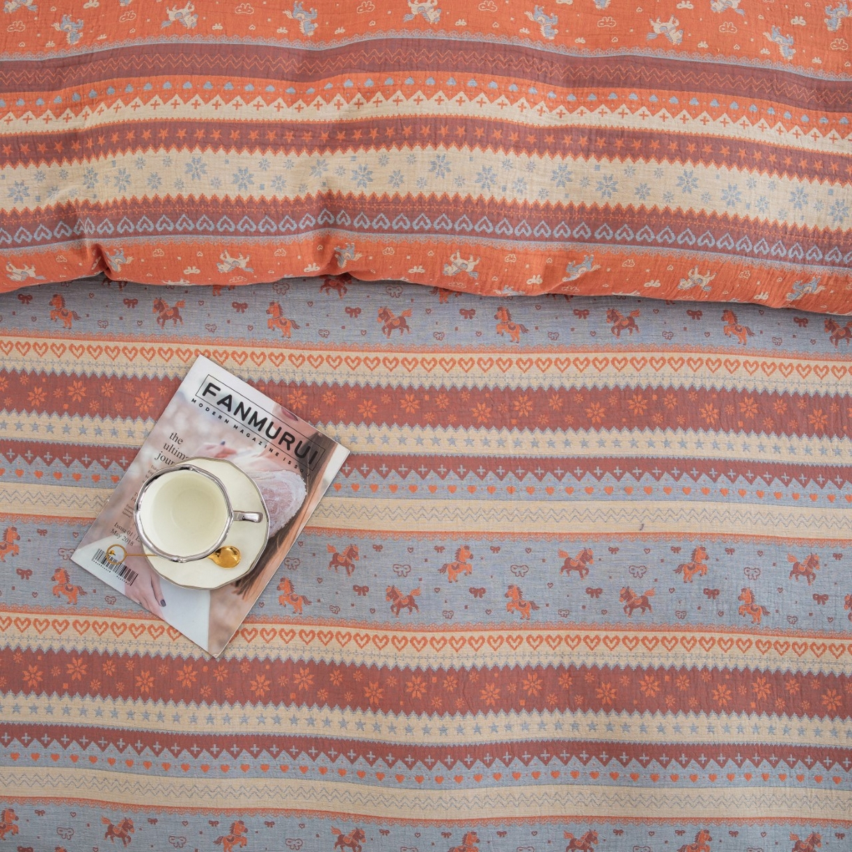 91家纺网 家纺一手货源 找家纺 （总）2026新款一花三色全棉色织提花双层纱AA版纽扣款-马上加薪