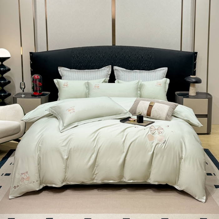 91家纺网 家纺一手货源 找家纺 （总）昊翔家纺 2026全棉纯棉刺绣花四件套40支长绒棉100% 棉礼盒包装