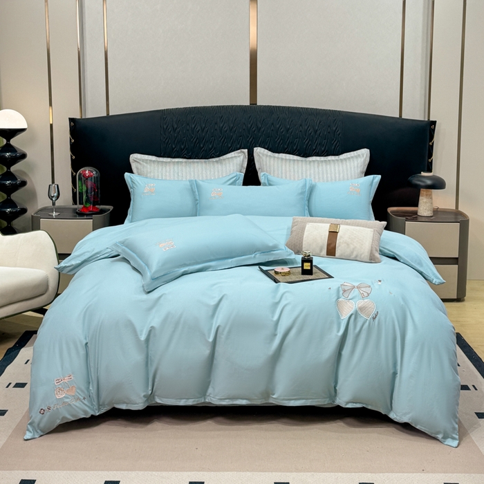 91家纺网 家纺一手货源 找家纺 （总）昊翔家纺 2026全棉纯棉刺绣花四件套40支长绒棉100% 棉礼盒包装