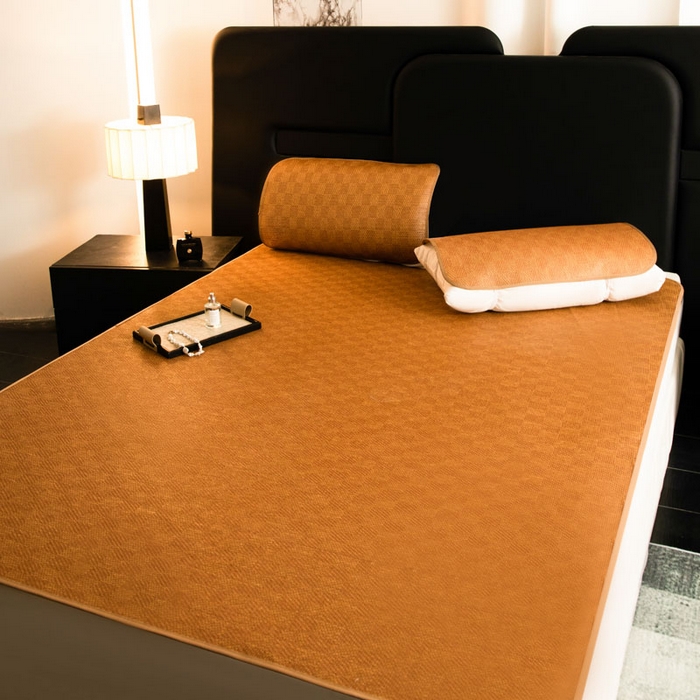 步步高席业 2026新款压光藤席 单面压光-格子款