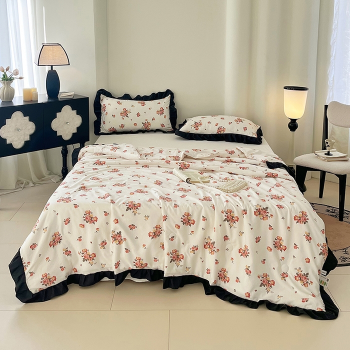 91家纺网 家纺一手货源 找家纺 （总）vip被业 2026新款新疆棉花双层纱皱皱纱法式赫本风韩版小香ins风空调夏被