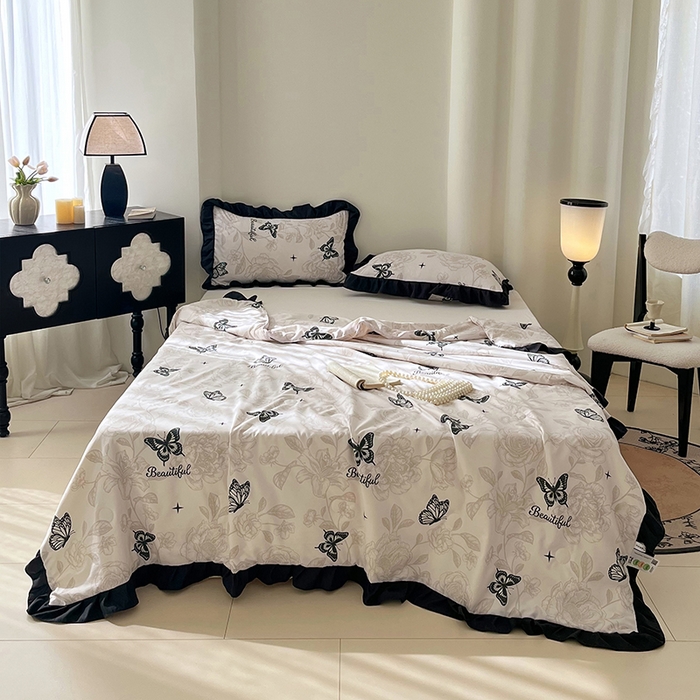 91家纺网 家纺一手货源 找家纺 （总）vip被业 2026新款新疆棉花双层纱皱皱纱法式赫本风韩版小香ins风空调夏被