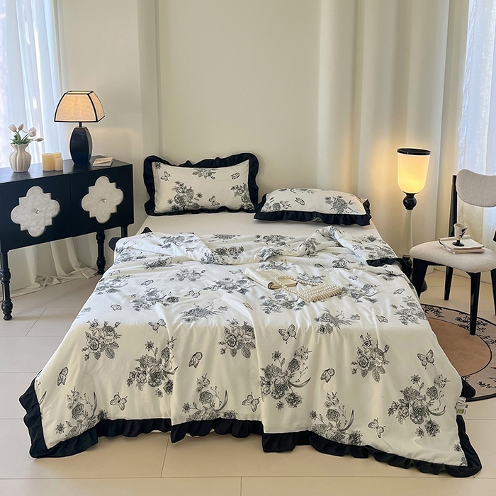 91家纺网 家纺一手货源 找家纺 （总）vip被业 2026新款新疆棉花双层纱皱皱纱法式赫本风韩版小香ins风空调夏被