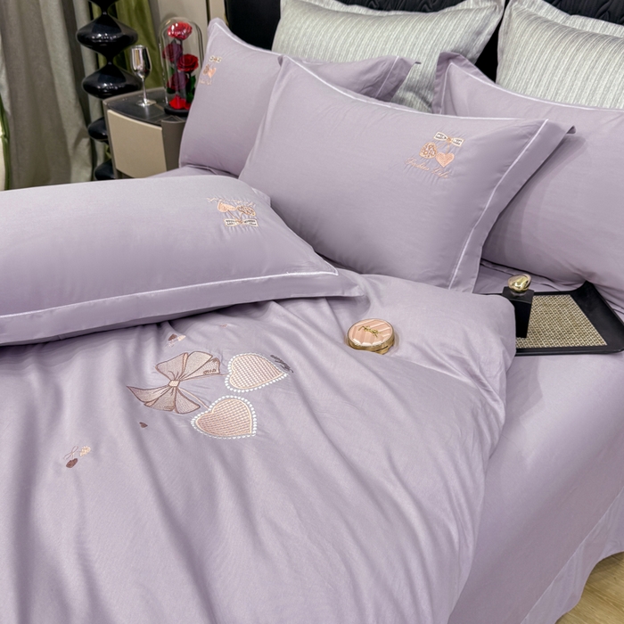 91家纺网 家纺一手货源 找家纺 （总）昊翔家纺 2026全棉纯棉刺绣花四件套40支长绒棉100% 棉礼盒包装