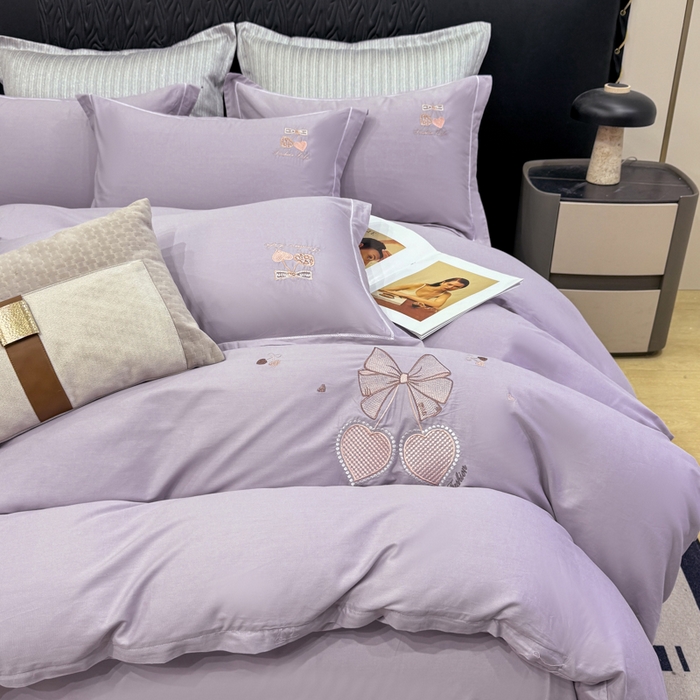 91家纺网 家纺一手货源 找家纺 （总）昊翔家纺 2026全棉纯棉刺绣花四件套40支长绒棉100% 棉礼盒包装