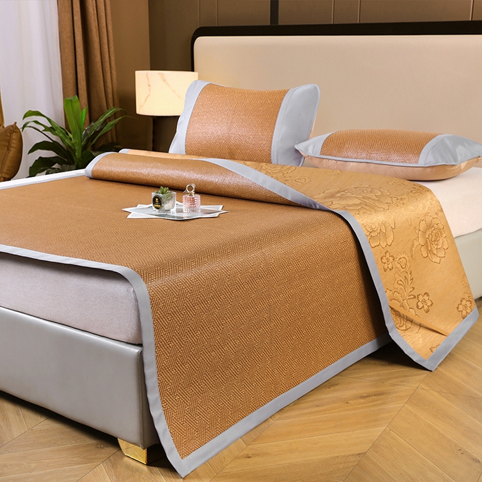 步步高席业 2026新款天然藤席冰丝席-双面藤席 饼干花