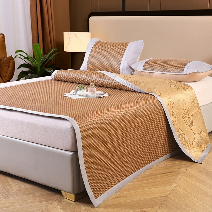 步步高席业 2026新款天然藤席冰丝席-双面藤席 三色步步高