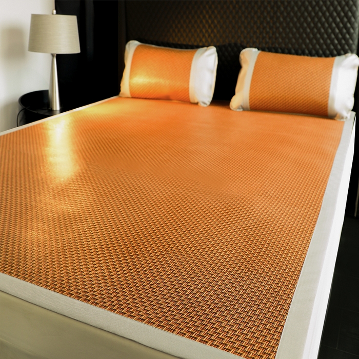 91家纺网 家纺一手货源 找家纺 步步高席业 2026新款天然藤席冰丝席-双面藤席 三色步步高