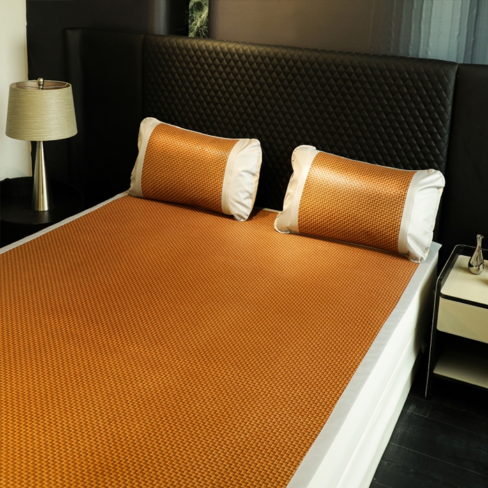 91家纺网 家纺一手货源 找家纺 步步高席业 2026新款天然藤席冰丝席-双面藤席 三色步步高