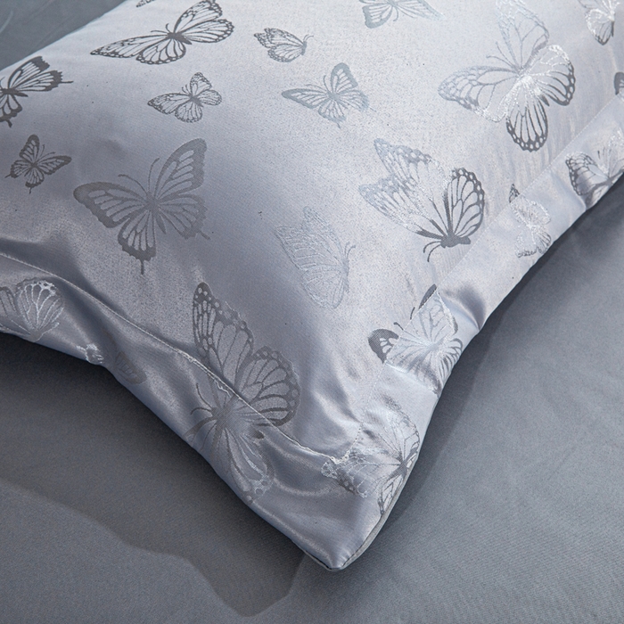 91家纺网 家纺一手货源 找家纺 （总）畅畅家纺 2026春夏新款高档轻奢水洗真丝提花四件套夏天纯色床单床笠