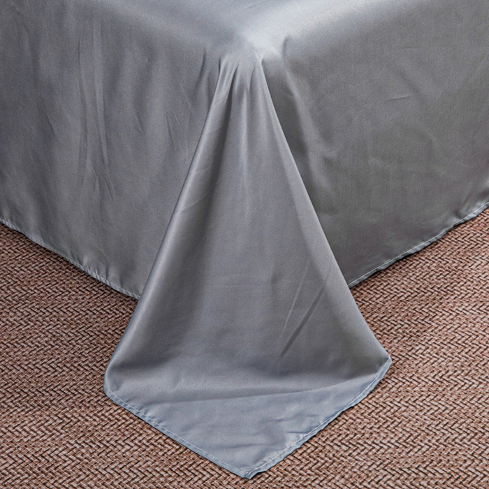 91家纺网 家纺一手货源 找家纺 （总）畅畅家纺 2026春夏新款高档轻奢水洗真丝提花四件套夏天纯色床单床笠