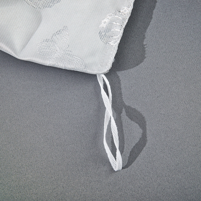 91家纺网 家纺一手货源 找家纺 畅畅家纺 2026春夏新款高档轻奢水洗真丝提花四件套夏天纯色床单床笠 蝶之恋-白拼灰