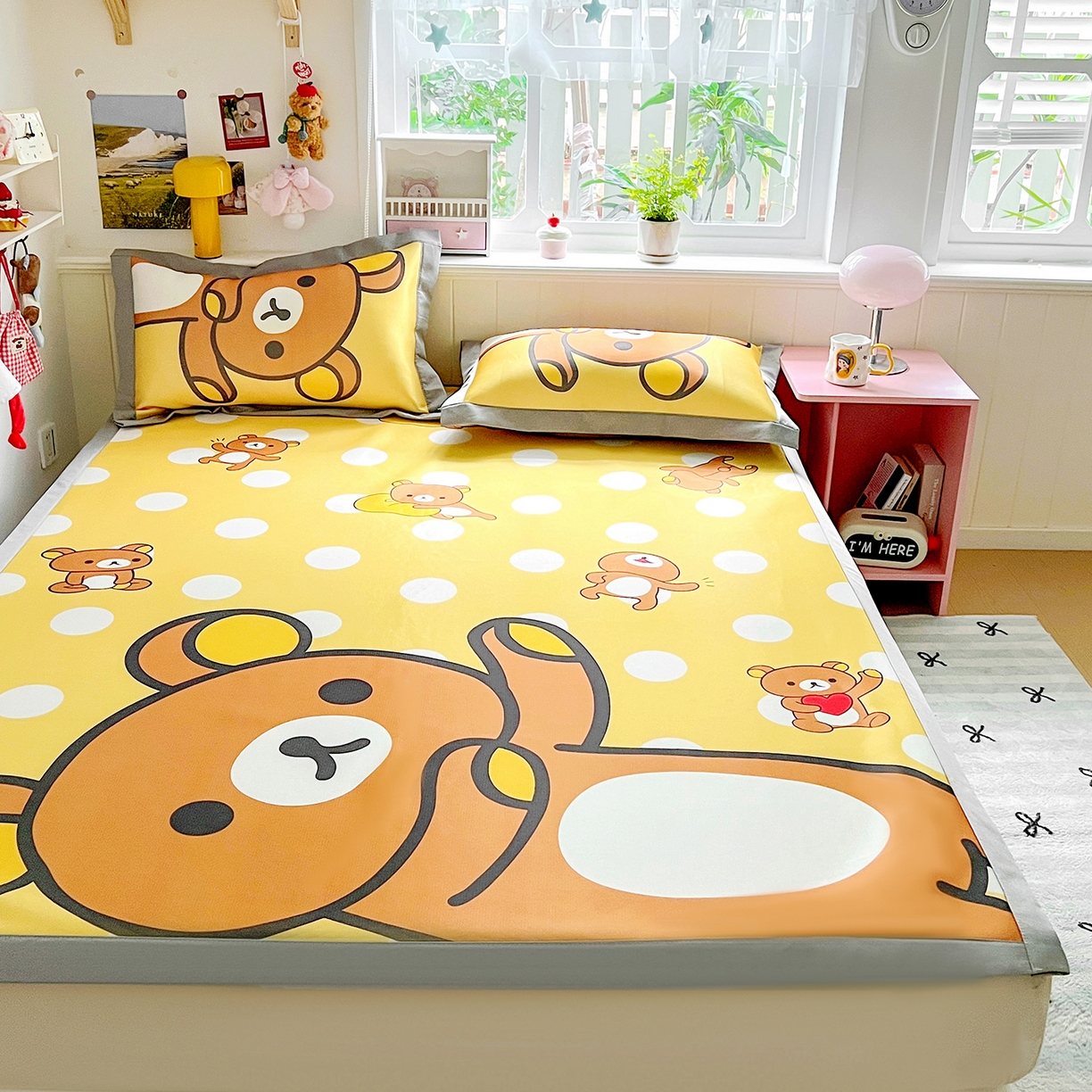 91家纺网 家纺一手货源 找家纺 （总）KT猫直营店 2026新款数码卡通印花凉感冰丝软凉席席子