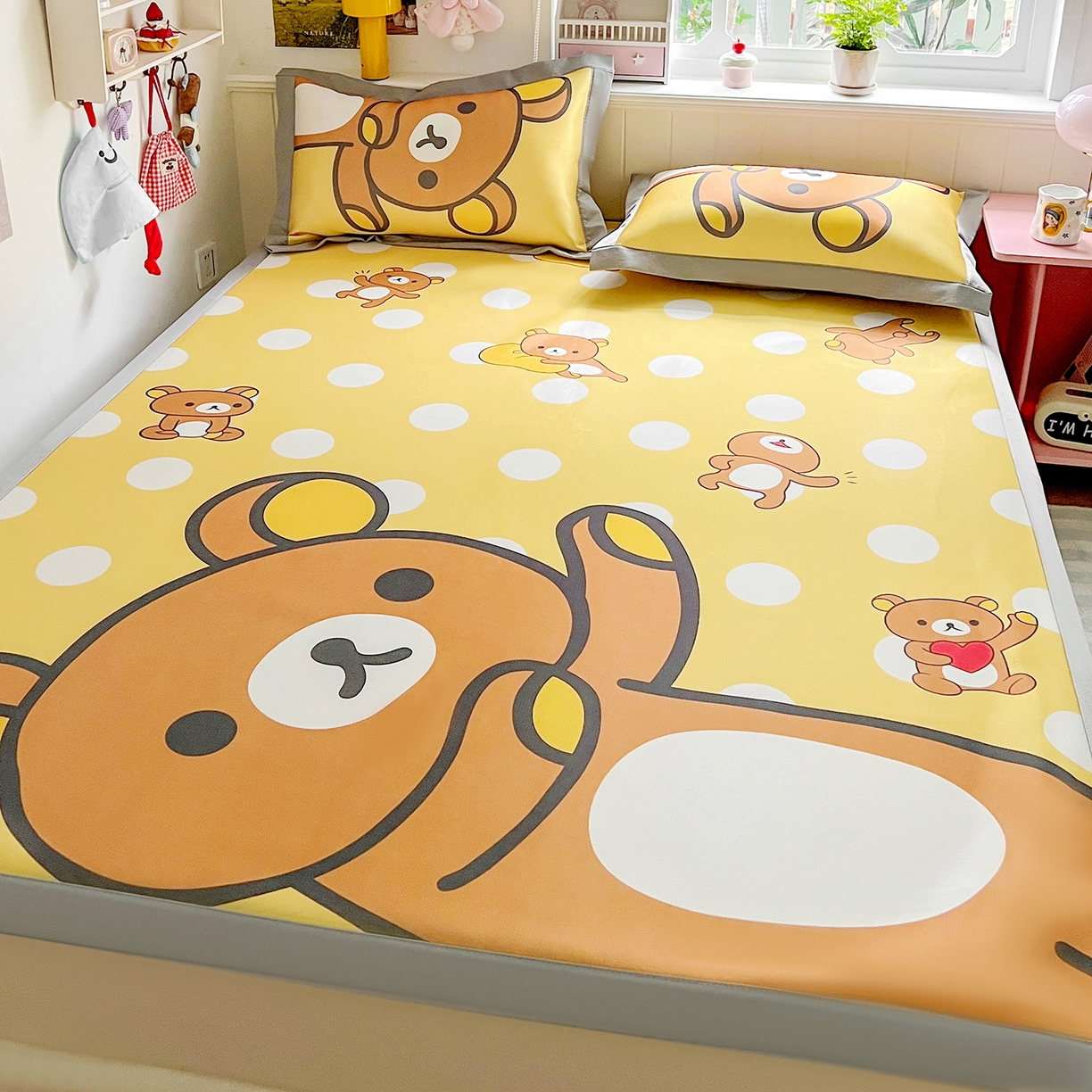 91家纺网 家纺一手货源 找家纺 （总）KT猫直营店 2026新款数码卡通印花凉感冰丝软凉席席子