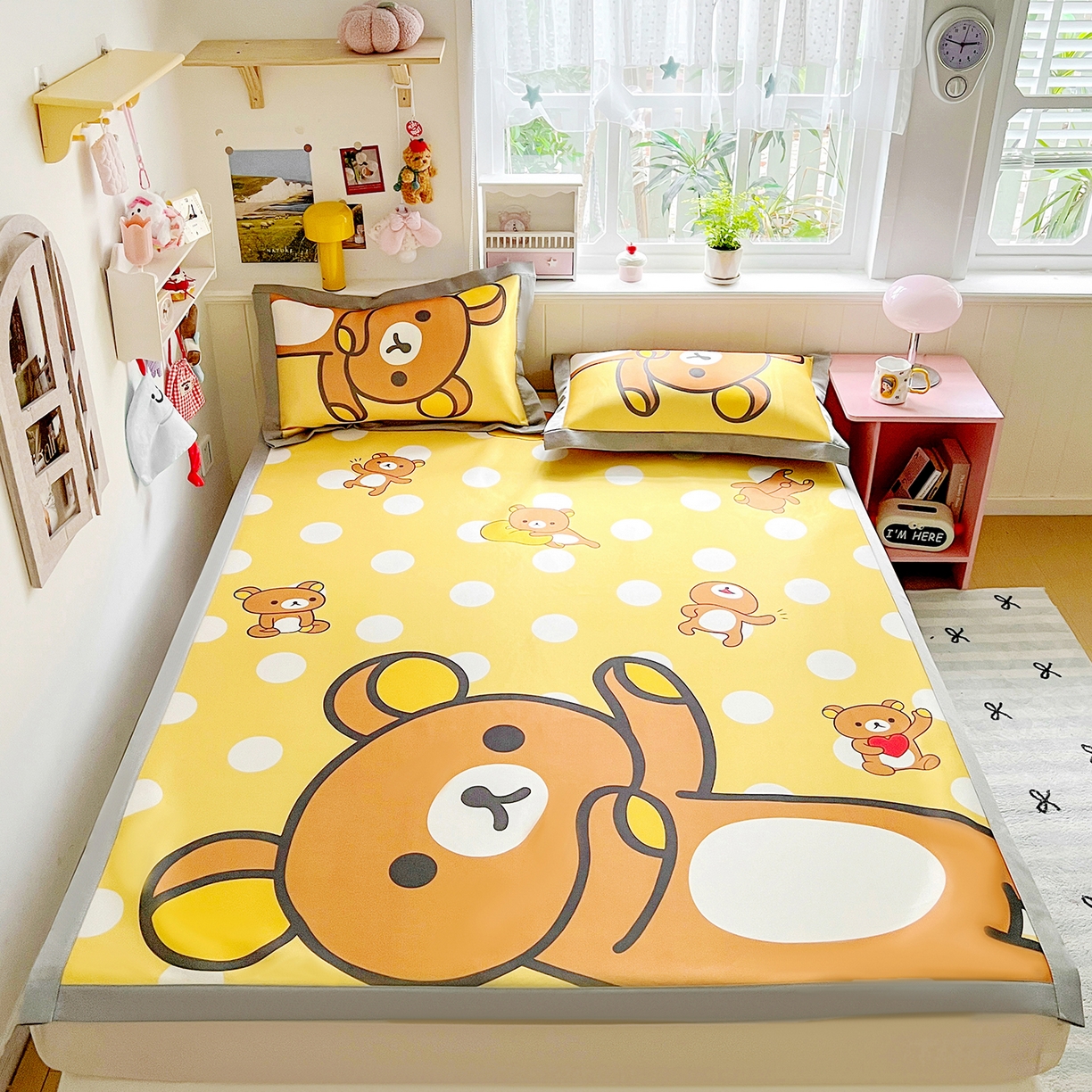 91家纺网 家纺一手货源 找家纺 （总）KT猫直营店 2026新款数码卡通印花凉感冰丝软凉席席子