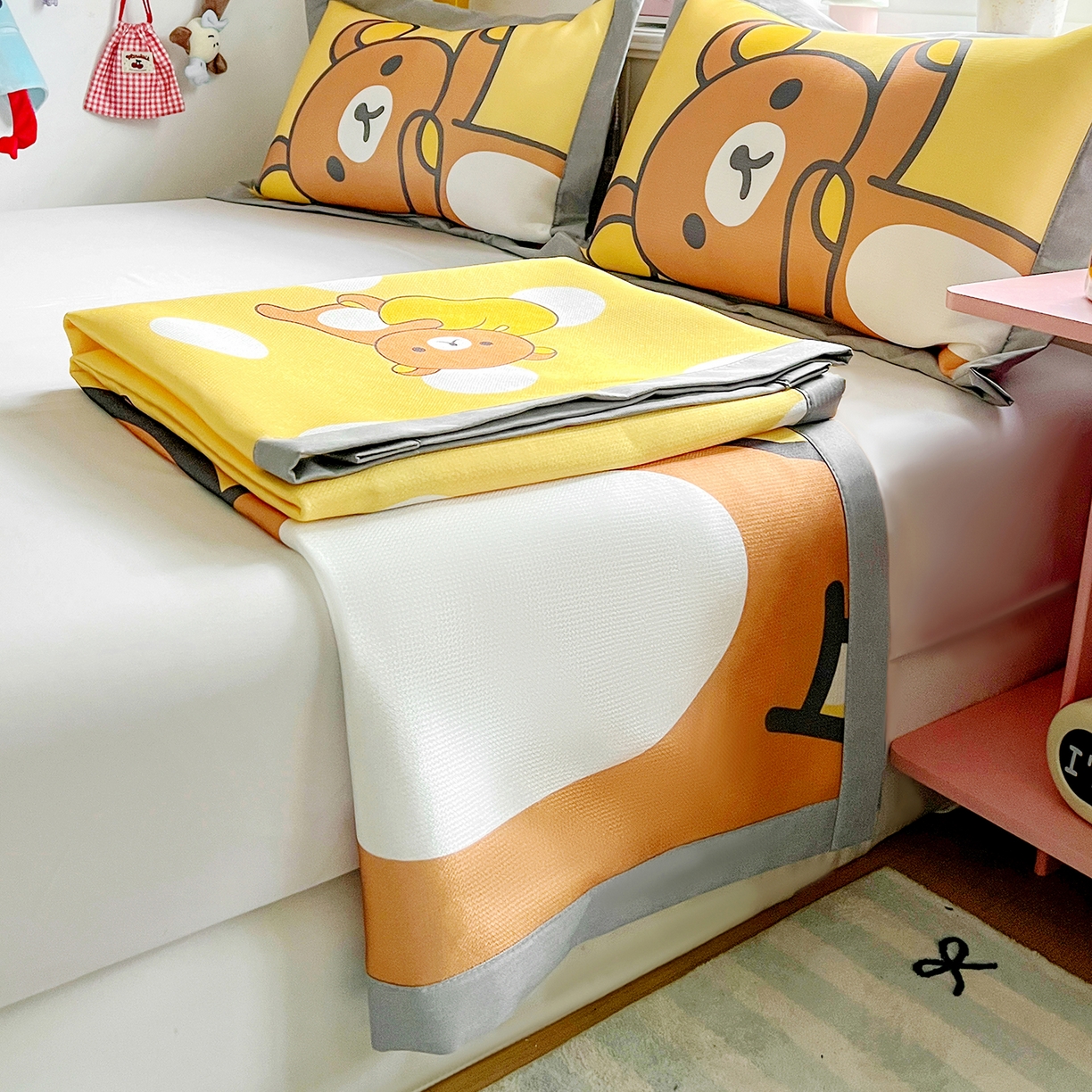 91家纺网 家纺一手货源 找家纺 （总）KT猫直营店 2026新款数码卡通印花凉感冰丝软凉席席子