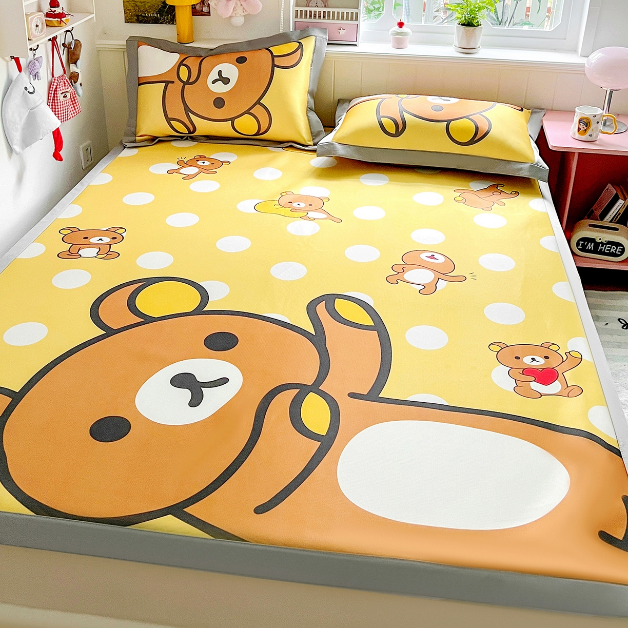 91家纺网 家纺一手货源 找家纺 （总）KT猫直营店 2026新款数码卡通印花凉感冰丝软凉席席子