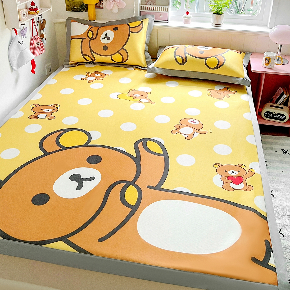 91家纺网 家纺一手货源 找家纺 （总）KT猫直营店 2026新款数码卡通印花凉感冰丝软凉席席子