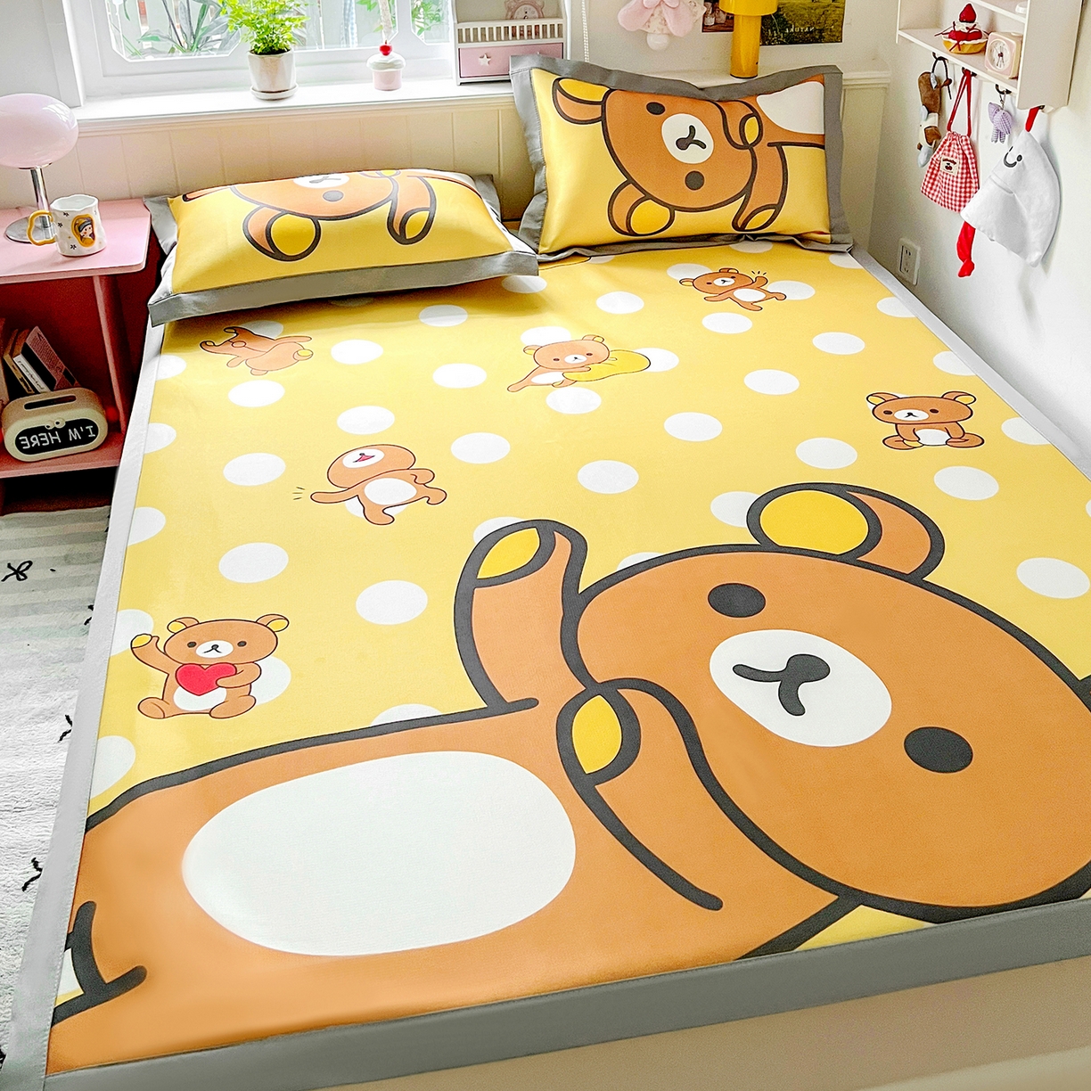 91家纺网 家纺一手货源 找家纺 （总）KT猫直营店 2026新款数码卡通印花凉感冰丝软凉席席子