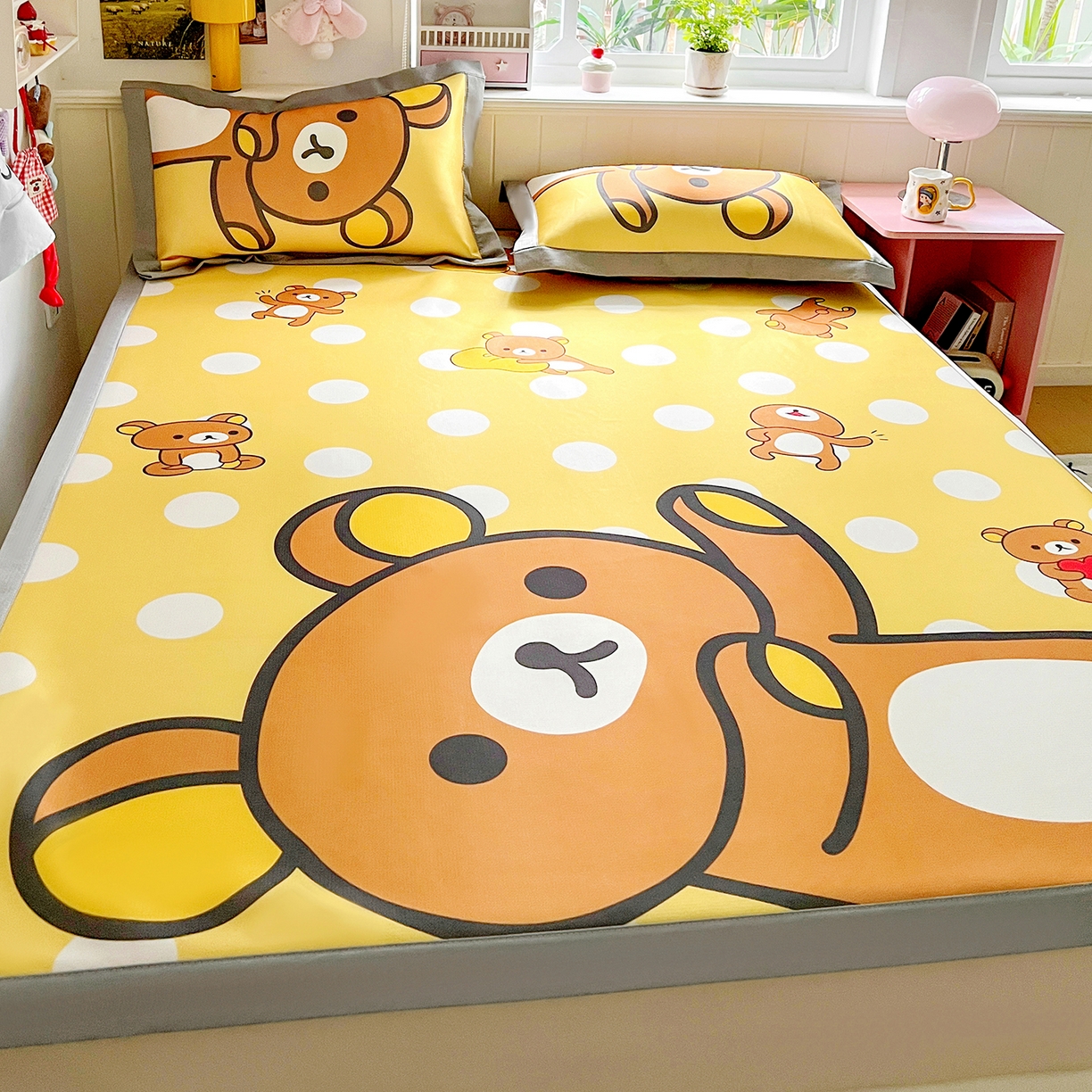 91家纺网 家纺一手货源 找家纺 （总）KT猫直营店 2026新款数码卡通印花凉感冰丝软凉席席子