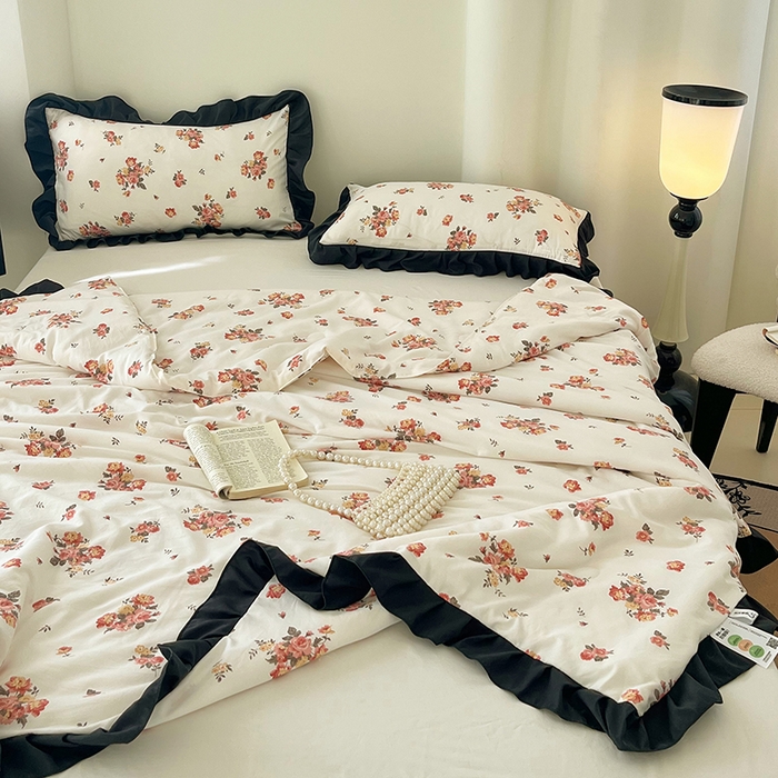 91家纺网 家纺一手货源 找家纺 （总）vip被业 2026新款新疆棉花双层纱皱皱纱法式赫本风韩版小香ins风空调夏被