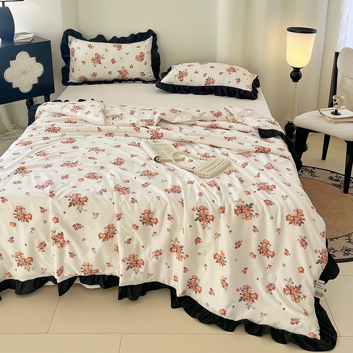 91家纺网 家纺一手货源 找家纺 （总）vip被业 2026新款新疆棉花双层纱皱皱纱法式赫本风韩版小香ins风空调夏被