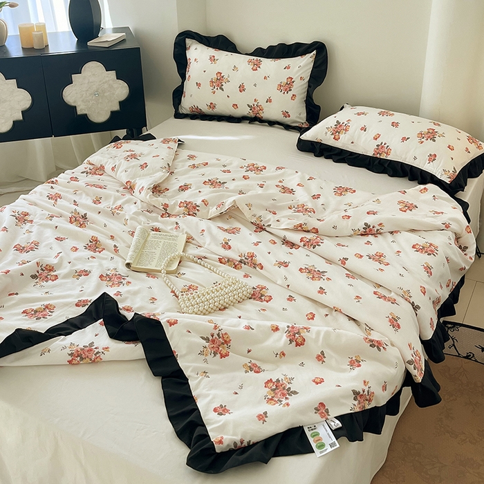 91家纺网 家纺一手货源 找家纺 （总）vip被业 2026新款新疆棉花双层纱皱皱纱法式赫本风韩版小香ins风空调夏被