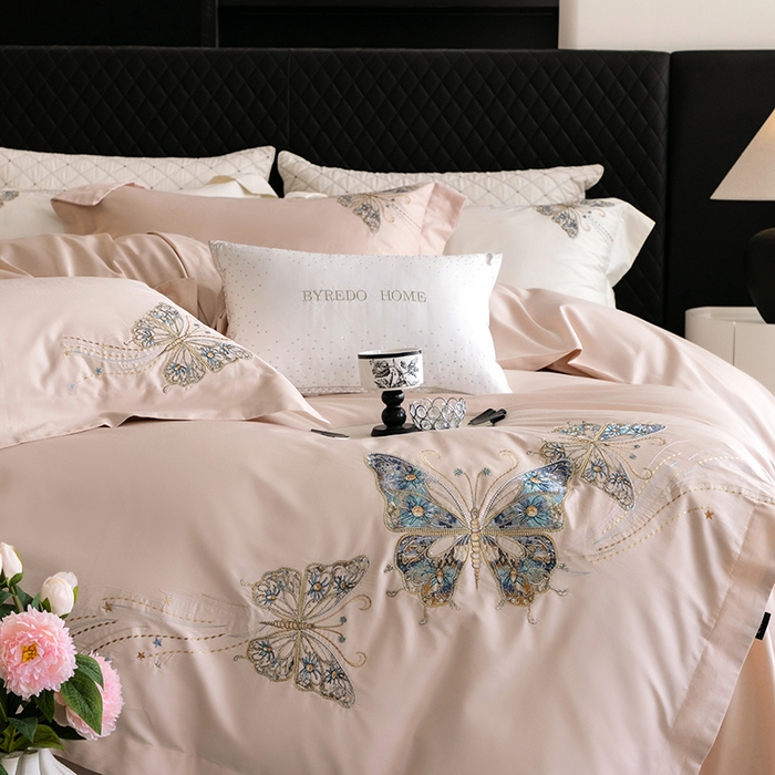 91家纺网 家纺一手货源 找家纺 蕾诺家纺 2026新款100S高奢简约匹马棉系列四件套-棉梦境 棉梦境-蔷薇粉