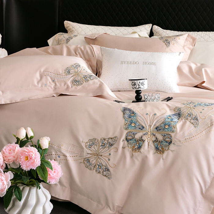 91家纺网 家纺一手货源 找家纺 蕾诺家纺 2026新款100S高奢简约匹马棉系列四件套-棉梦境 棉梦境-蔷薇粉