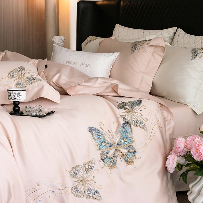 91家纺网 家纺一手货源 找家纺 蕾诺家纺 2026新款100S高奢简约匹马棉系列四件套-棉梦境 棉梦境-蔷薇粉