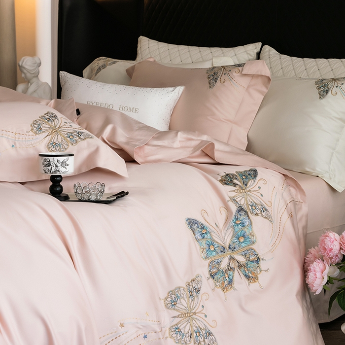 91家纺网 家纺一手货源 找家纺 蕾诺家纺 2026新款100S高奢简约匹马棉系列四件套-棉梦境 棉梦境-蔷薇粉