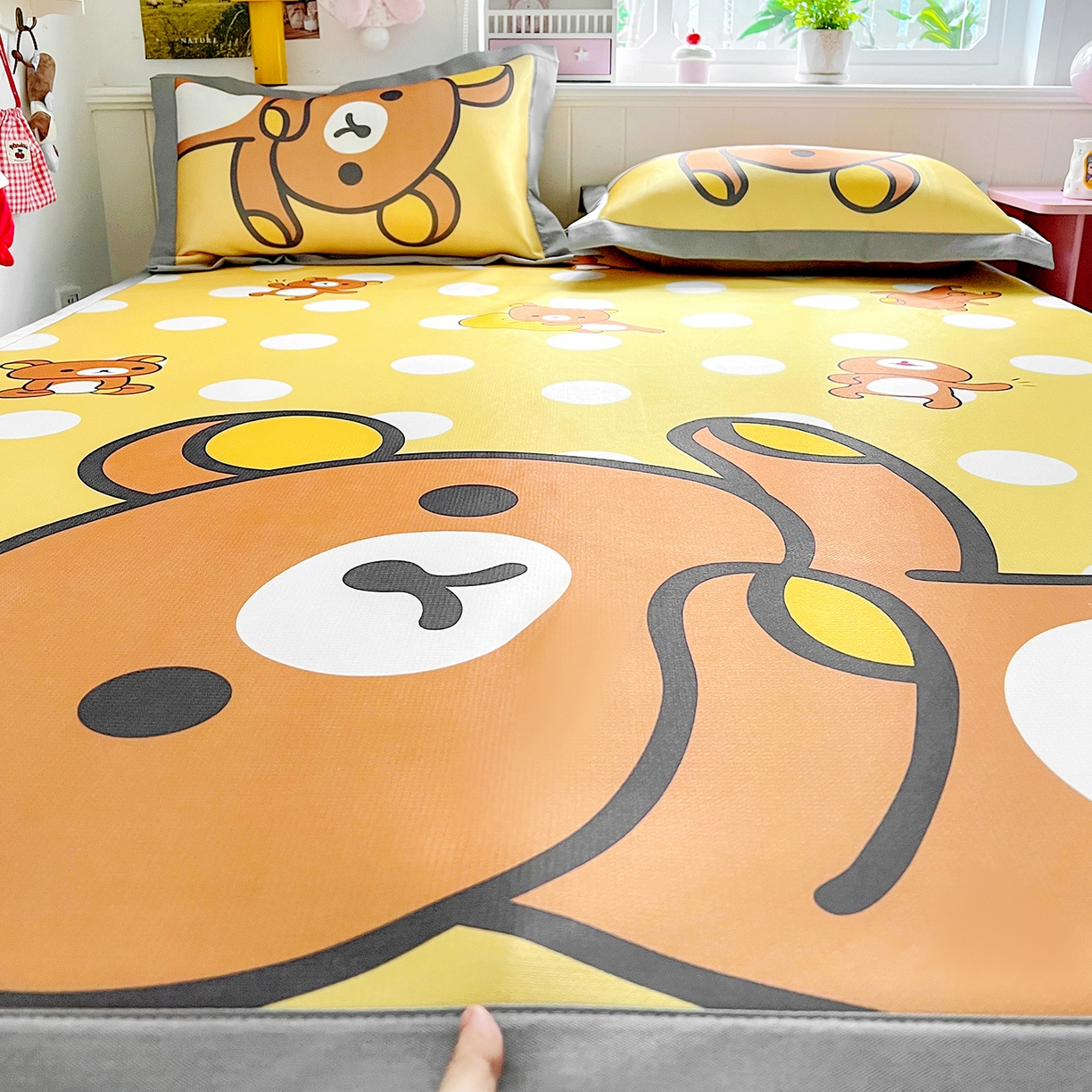 91家纺网 家纺一手货源 找家纺 （总）KT猫直营店 2026新款数码卡通印花凉感冰丝软凉席席子