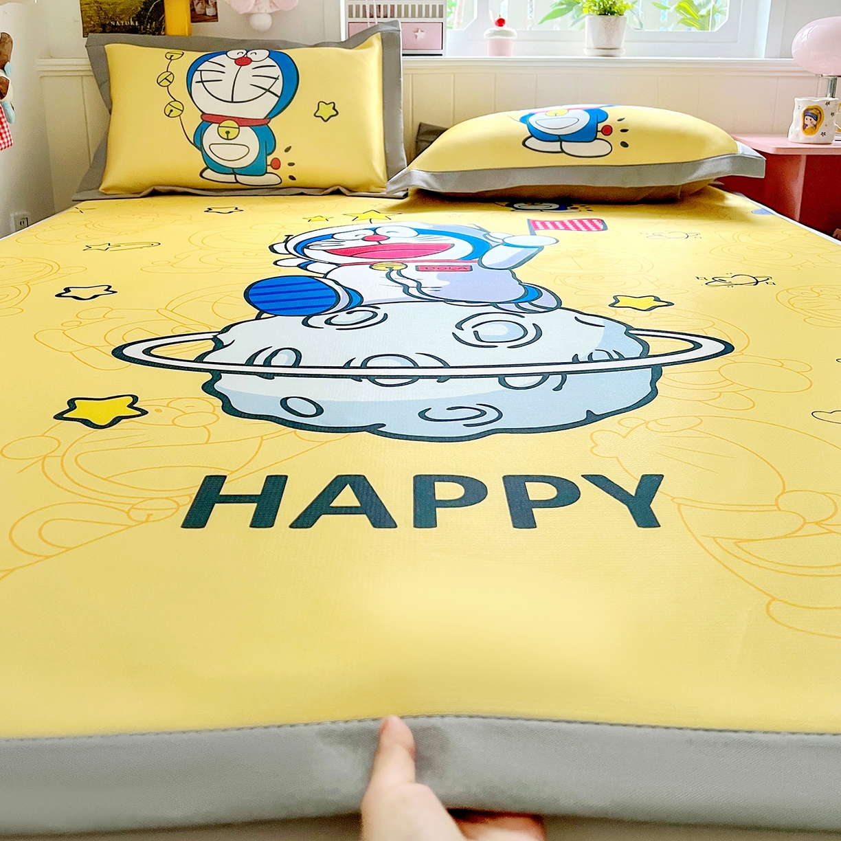 91家纺网 家纺一手货源 找家纺 （总）KT猫直营店 2026新款数码卡通印花凉感冰丝软凉席席子