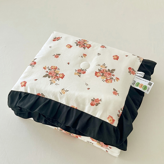 91家纺网 家纺一手货源 找家纺 vip被业 2026新款新疆棉花双层纱皱皱纱法式赫本风韩版小香ins风空调夏被 白露晨曦