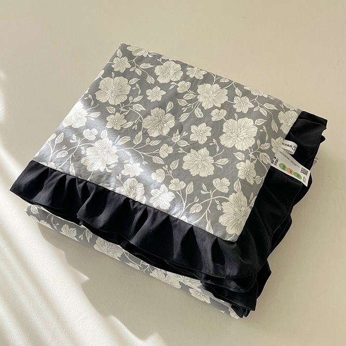 91家纺网 家纺一手货源 找家纺 vip被业 2026新款新疆棉花双层纱皱皱纱法式赫本风韩版小香ins风空调夏被 芳华一梦