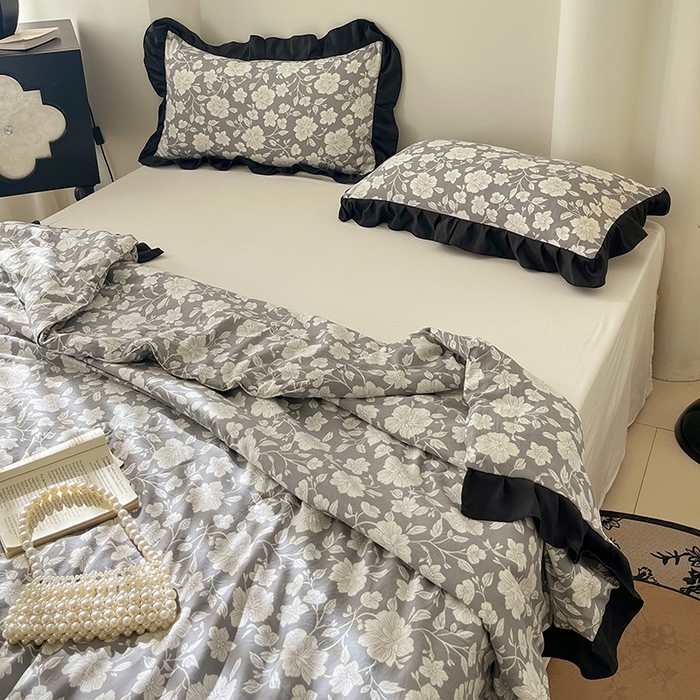 91家纺网 家纺一手货源 找家纺 vip被业 2026新款新疆棉花双层纱皱皱纱法式赫本风韩版小香ins风空调夏被 芳华一梦