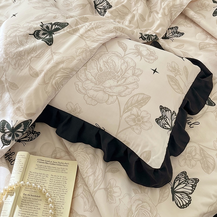 91家纺网 家纺一手货源 找家纺 vip被业 2026新款新疆棉花双层纱皱皱纱法式赫本风韩版小香ins风空调夏被 蝴蝶泉边