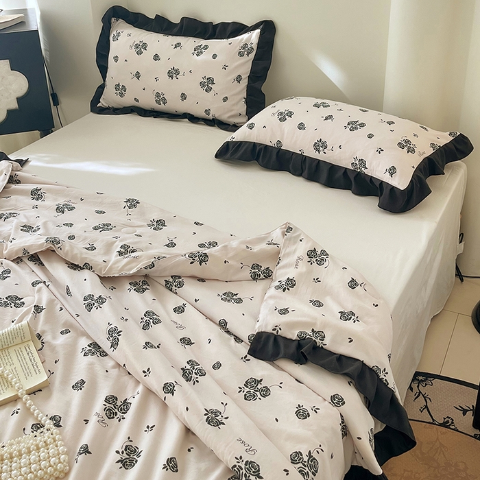 91家纺网 家纺一手货源 找家纺 vip被业 2026新款新疆棉花双层纱皱皱纱法式赫本风韩版小香ins风空调夏被 时间煮雨