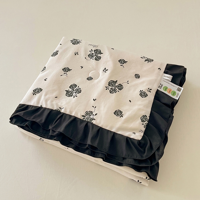 91家纺网 家纺一手货源 找家纺 vip被业 2026新款新疆棉花双层纱皱皱纱法式赫本风韩版小香ins风空调夏被 时间煮雨