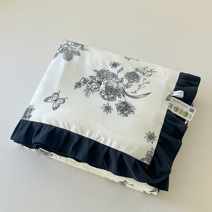 91家纺网 家纺一手货源 找家纺 vip被业 2026新款新疆棉花双层纱皱皱纱法式赫本风韩版小香ins风空调夏被 月半夜曲