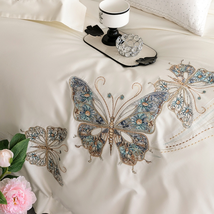 91家纺网 家纺一手货源 找家纺 蕾诺家纺 2026新款100S高奢简约匹马棉系列四件套-棉梦境 棉梦境-月光白